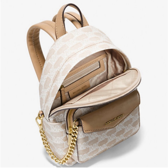 Michael Kors Maisie Extra-Small Logo 2-in-1 Backpack Camel Color - Picture 7 of 13